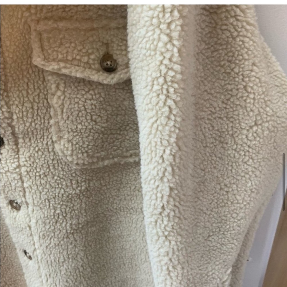 Polo Ralph Lauren Oversized Sherpa Fleece Button Up Shacket Jacket M - Picture 10 of 14